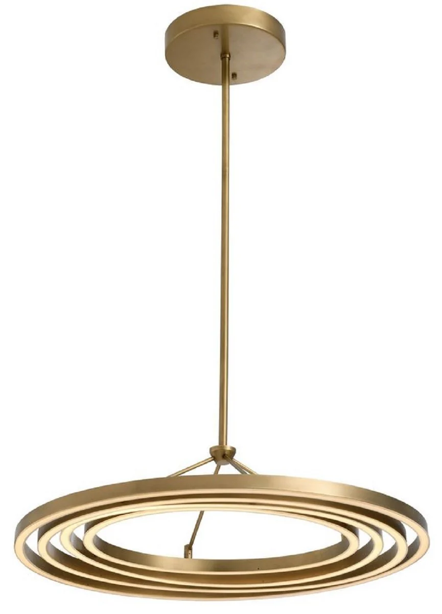 Casa Padrino araña de luces LED de lujo latón antiguo Ø 90 x A. 102 cm - Araña de salón moderna ajustable - Calidad de Lujo