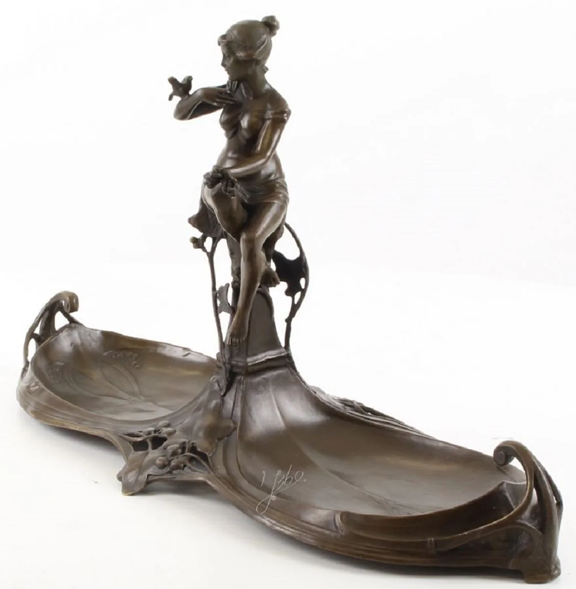 Casa Padrino Art Nouveau Doble Bandeja de Servir Bronce 43,9 x 16,9 x H. 25 cm - Accesorios Gastronómicos