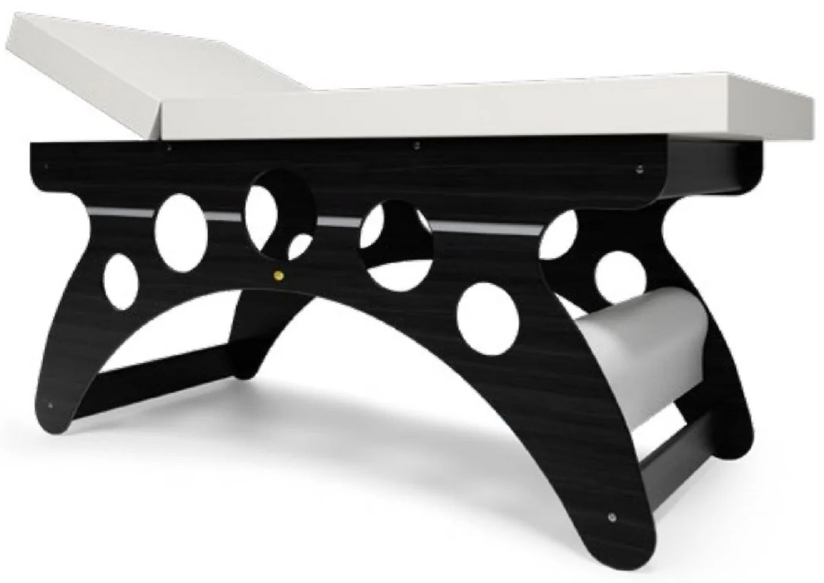 Casa Padrino mesa de masaje de lujo negro / blanco 190 x 70 x A. 77 cm - Mesa de masaje hecha a mano con reposacabezas ajustable - Calidad de lujo - Hecho en Italia