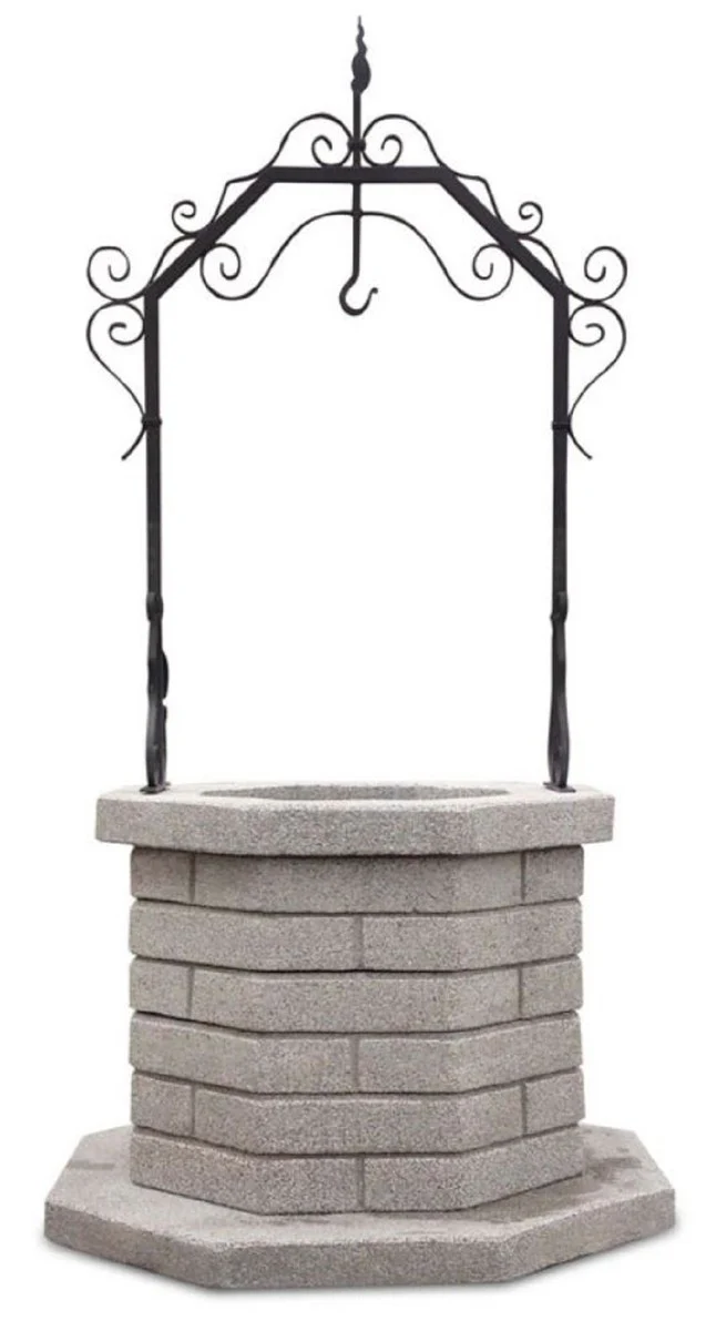 Casa Padrino fuente de jard¨ªn Art Nouveau gris / negro 119 x 119 x A. 213 cm