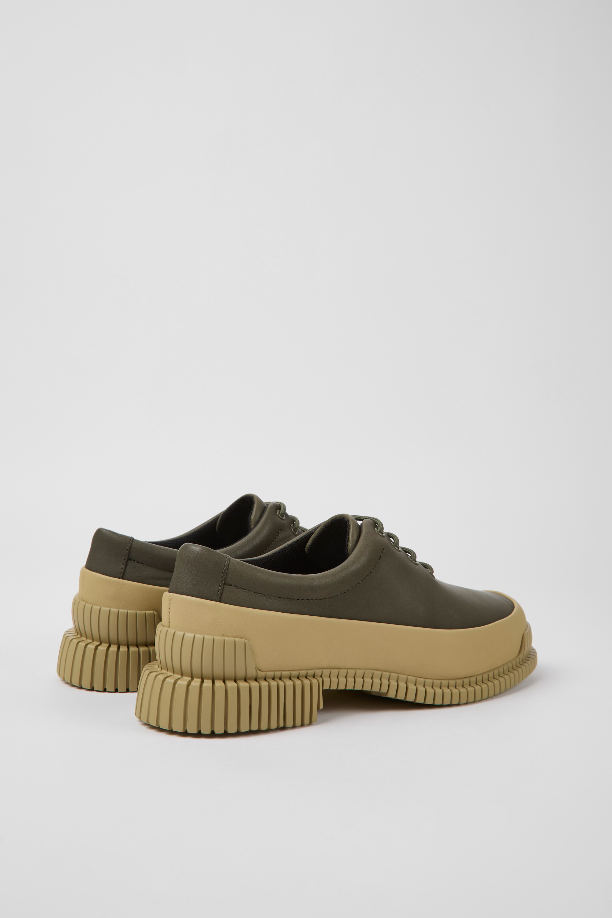 Pix - Green and beige leather shoes for women