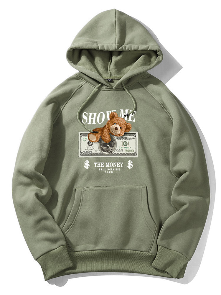 Money Bear Print Hoodie