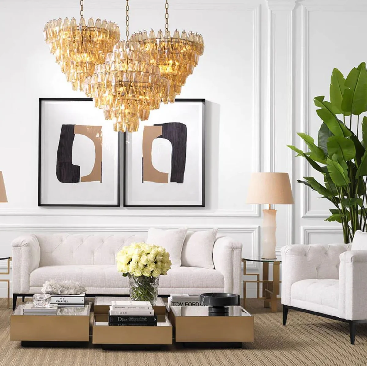 Casa Padrino mesa auxiliar de lujo lat¨®n ? 60 x A. 54,5 cm - Mesa redonda de acero inoxidable con tapa de vidrio - Muebles de sal¨®n - Muebles de hotel - Muebles de lujo - Interiores de sal¨®n