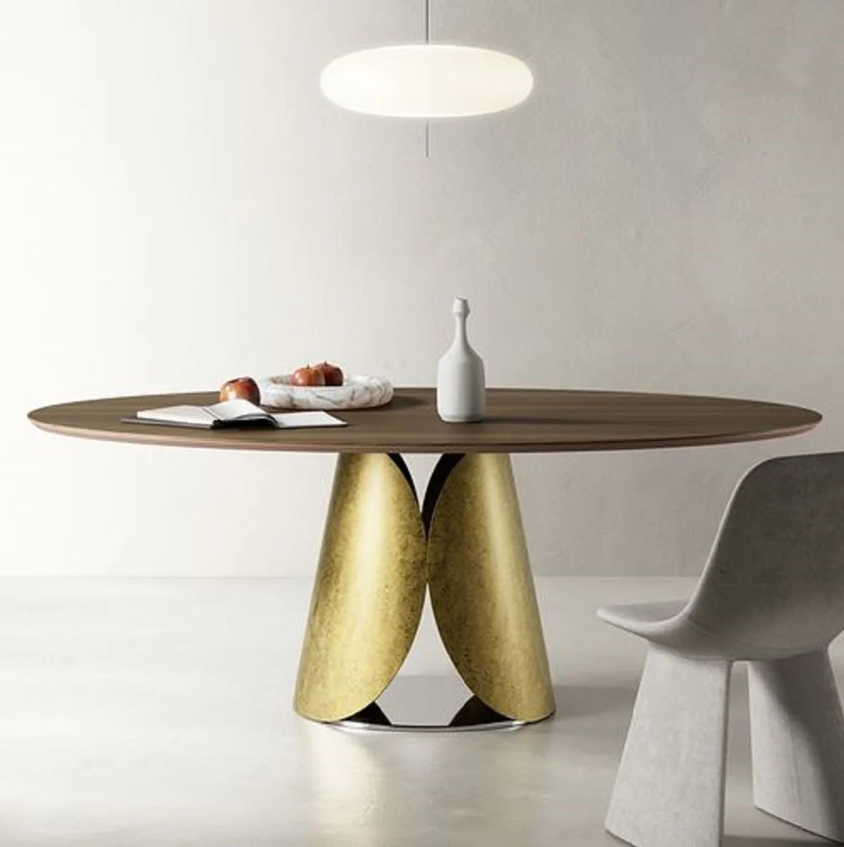 Casa Padrino Mesa de Comedor de Lujo Marr¨®n / Oro / Plata 200 cm - Hecho en Italia
