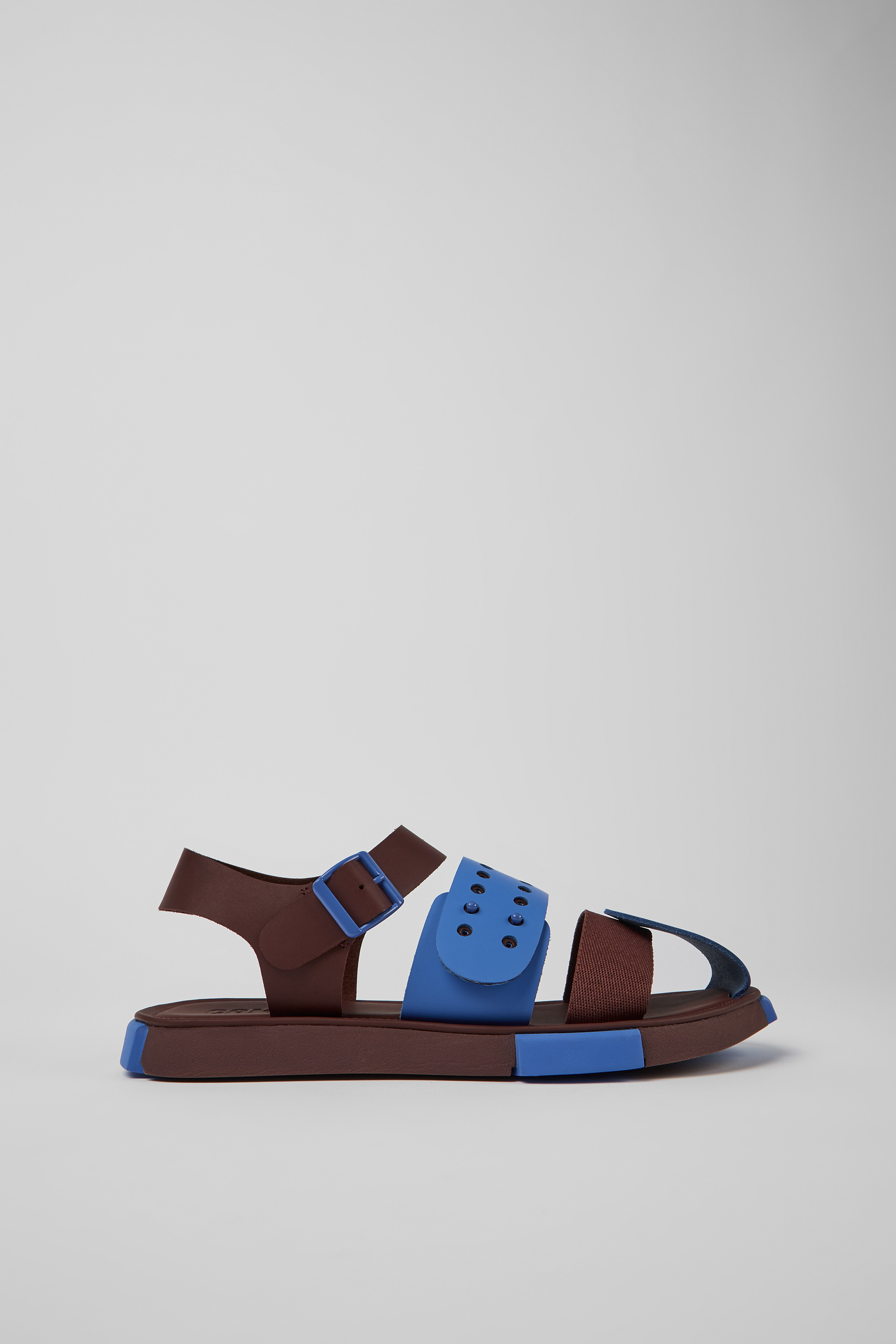 Set - Blue and burgundy leather sandals for men