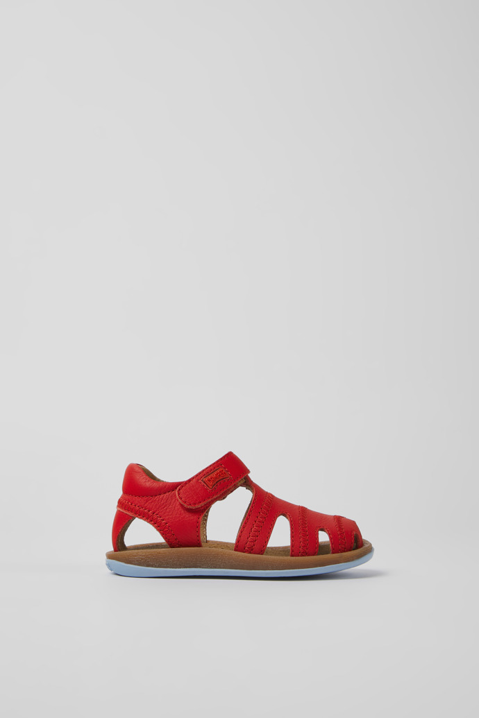 Bicho Red leather sandals for children