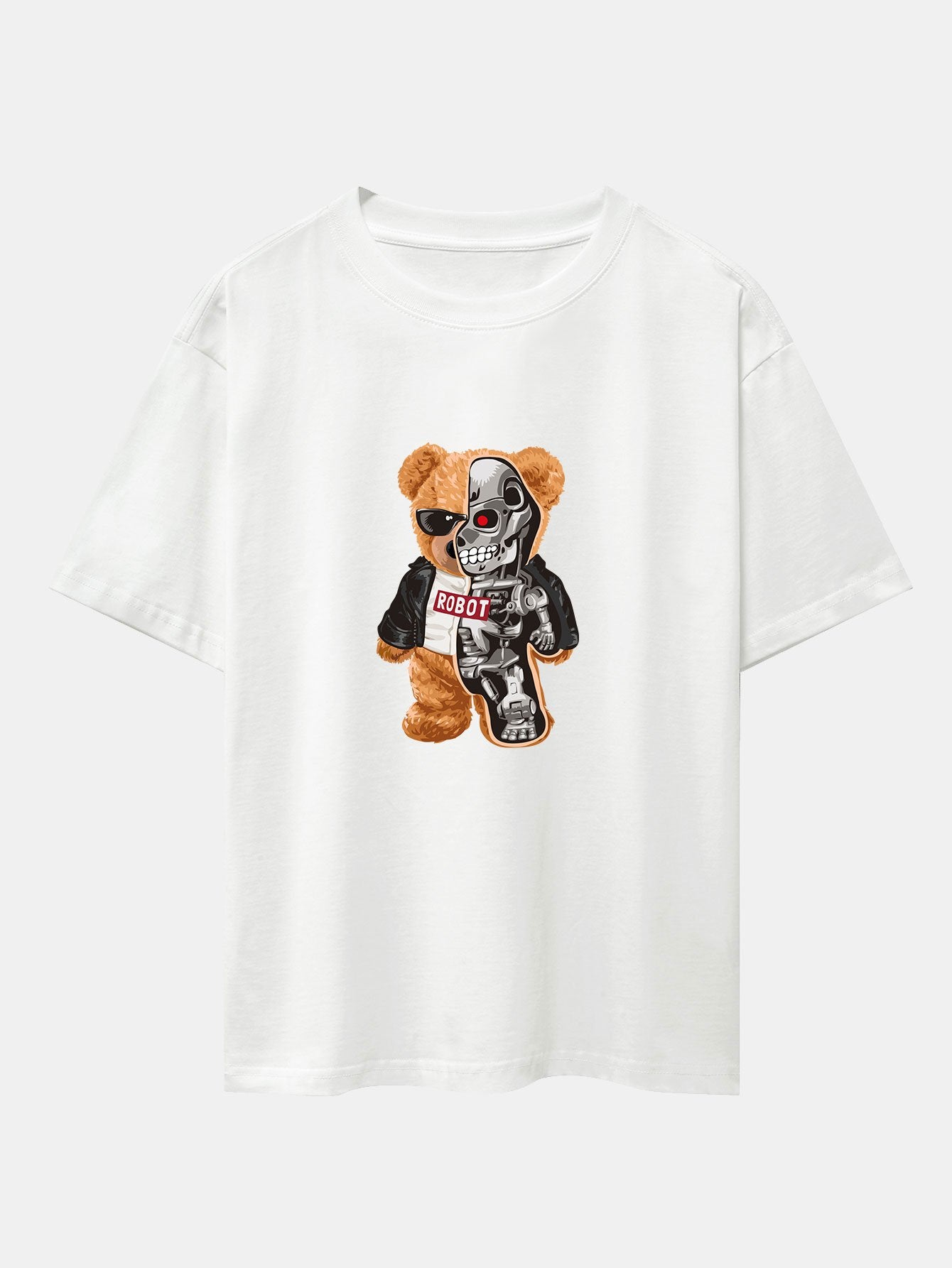 Robot Bear Print Heavy Weight Oversize T-Shirt