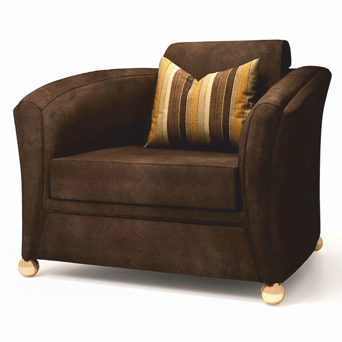 Casa Padrino sill¨®n de sal¨®n y hotel de lujo de cuero marr¨®n oscuro / bronce- Hecho en Italia