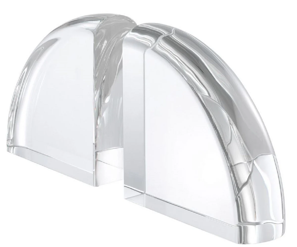 Casa Padrino conjunto de sujetalibros de lujo de cristal de vidrio 22 x 7,5 x H. 22,5 cm - Accesorios Decorativos de Lujo