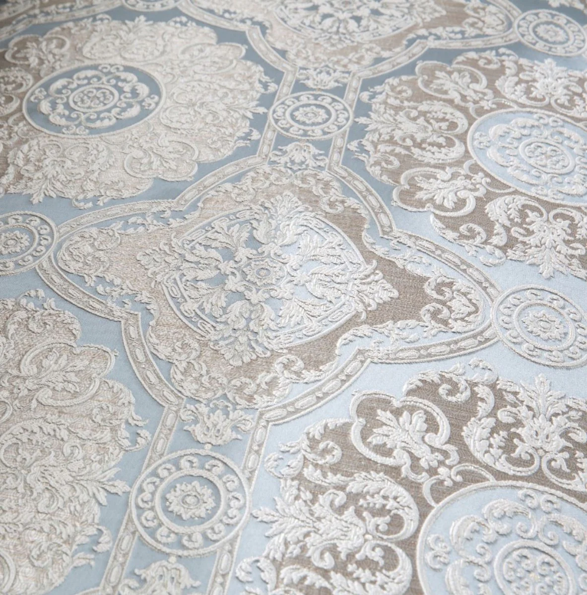 Casa Padrino sof¨¢ barroco de lujo turquesa / plata / oro 225 x 86 x A. 92 cm - Sof¨¢ de Sal¨®n Noble en Estilo Barroco