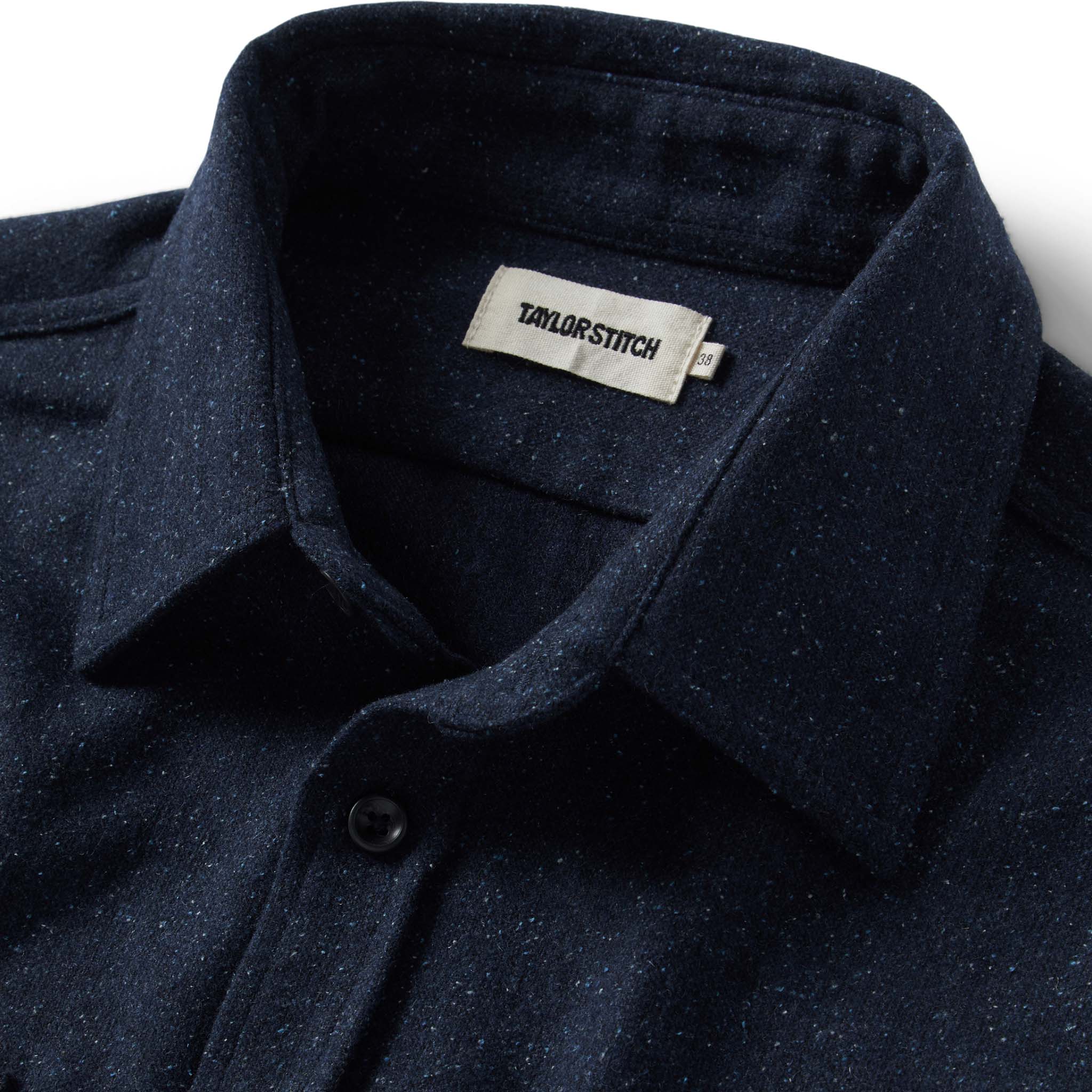 The Utility Shirt in Navy Donegal Wool