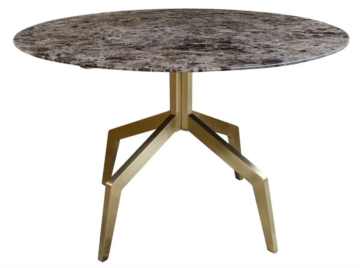 Casa Padrino mesa de comedor de lujo dorado / negro 120 x H. 76 cm - Muebles de Comedor