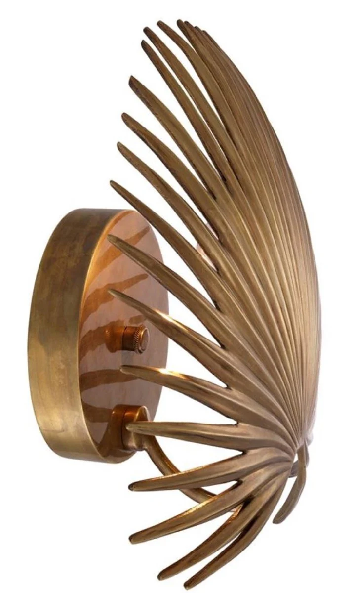 Casa Padrino lámpara de pared de diseño latón vintage 34 x 14,5 x H. 32 cm - Lámpara de Pared para Hoteles y Restaurantes