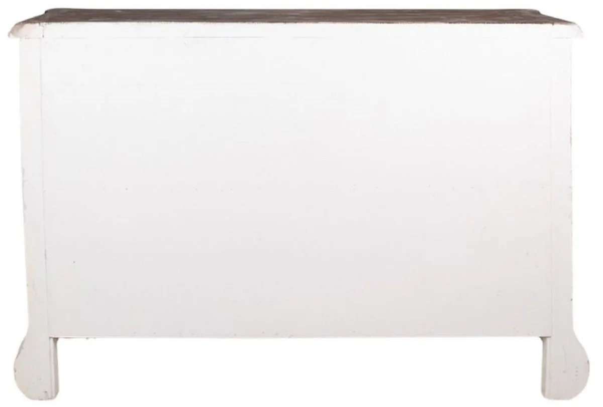 Casa Padrino aparador de estilo campestre shabby chic con 3 puertas gris / beige / oro / marrón 132 x 42 x A. 92 cm - Muebles estilo campestre - Muebles shabby chic - Interiores estilo campestre