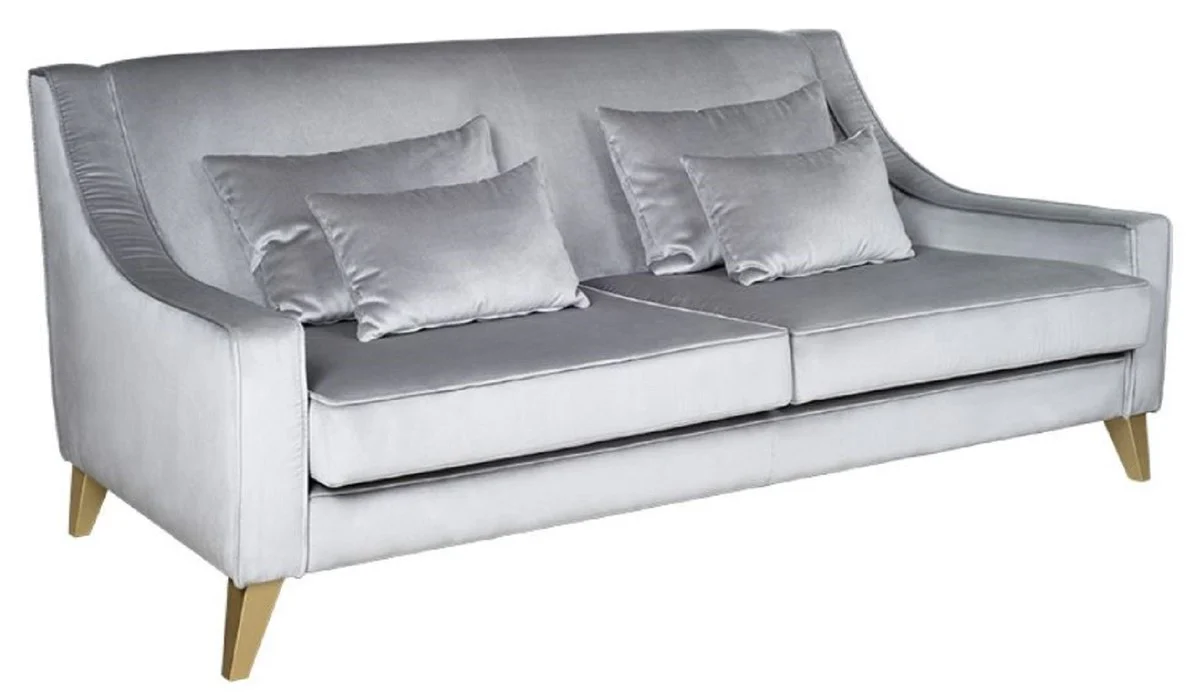 Casa Padrino sof¨¢ neocl¨¢sico de lujo plata / oro 202 x 94 x A. 85 cm - Sof¨¢ de sal¨®n - Sof¨¢ de hotel - Muebles de sal¨®n - Muebles de hotel - Muebles de lujo - Muebles neocl¨¢sicos