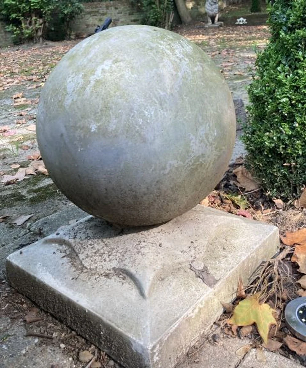 Casa Padrino bala de cañón sobre soporte gris antiguo - versión pesada - decoración de jardín