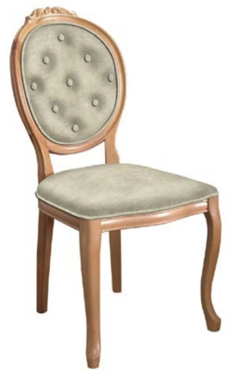 Casa Padrino silla de comedor barroco gris / natural - Silla de estilo antiguo hecha a mano - Muebles de comedor de estilo barroco