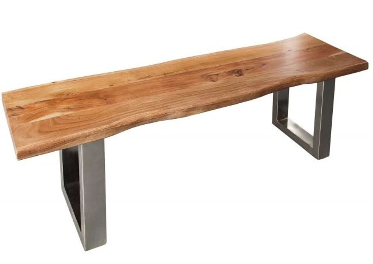 Banco de diseño de Casa Padrino en madera de acacia maciza con ancho de 160 cm, altura 40 cm