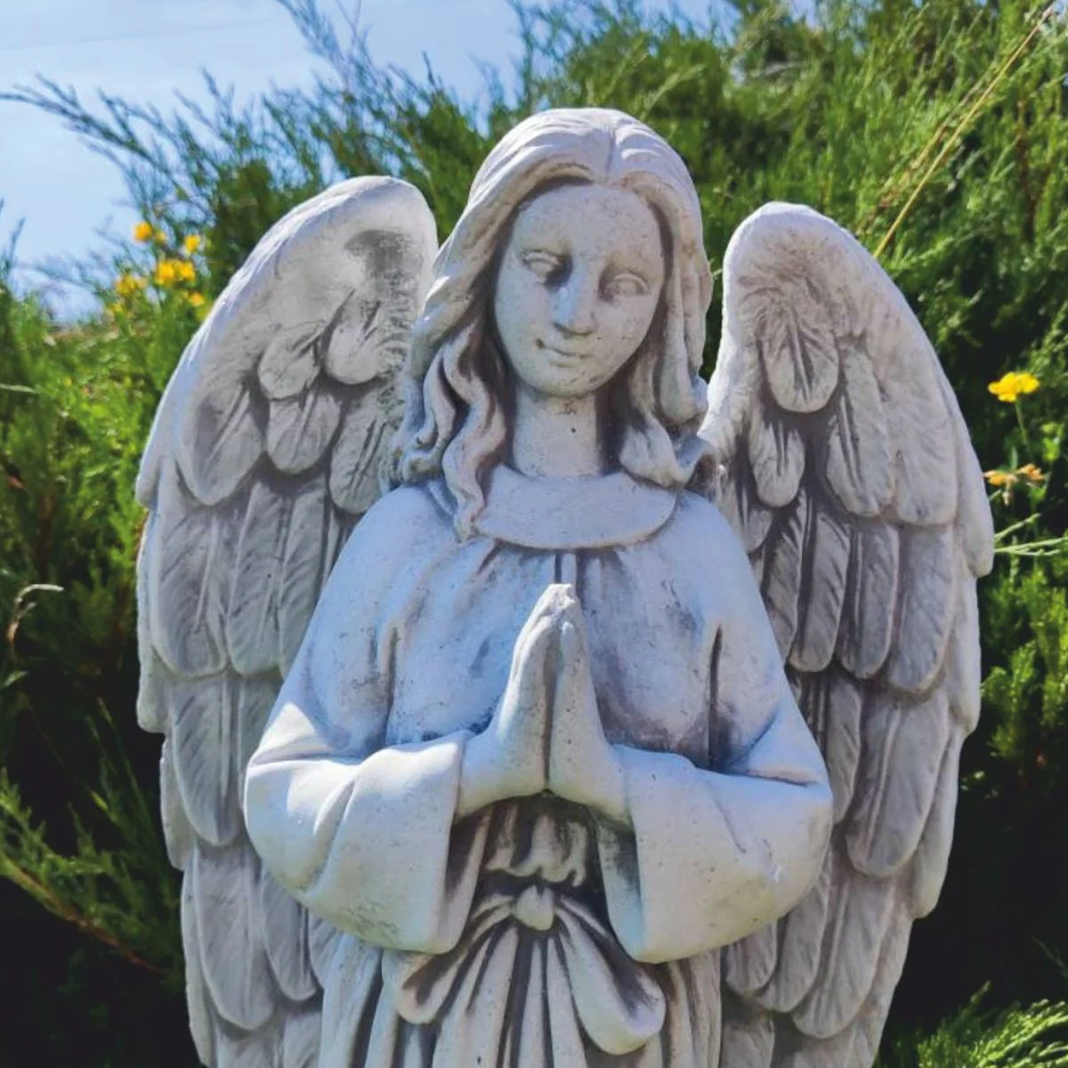 Casa Padrino escultura de decoraci¨®n de jard¨ªn Art Nouveau de hormig¨®n ¨¢ngel gris A. 57 cm