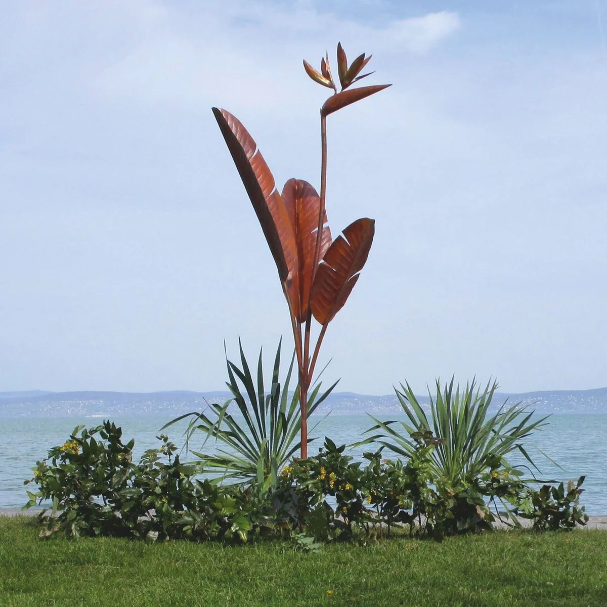 Casa Padrino escultura decorativa de jard¨ªn de acero de lujo planta oxidada A. 205 cm