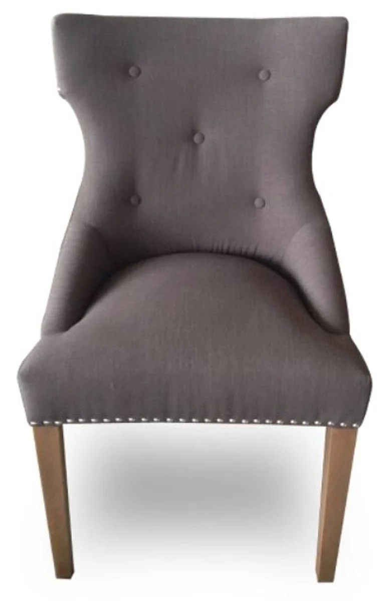 Casa Padrino luxury dining chair dark gray / brown 59 x 65 x H. 98 cm - Dining Room Furniture