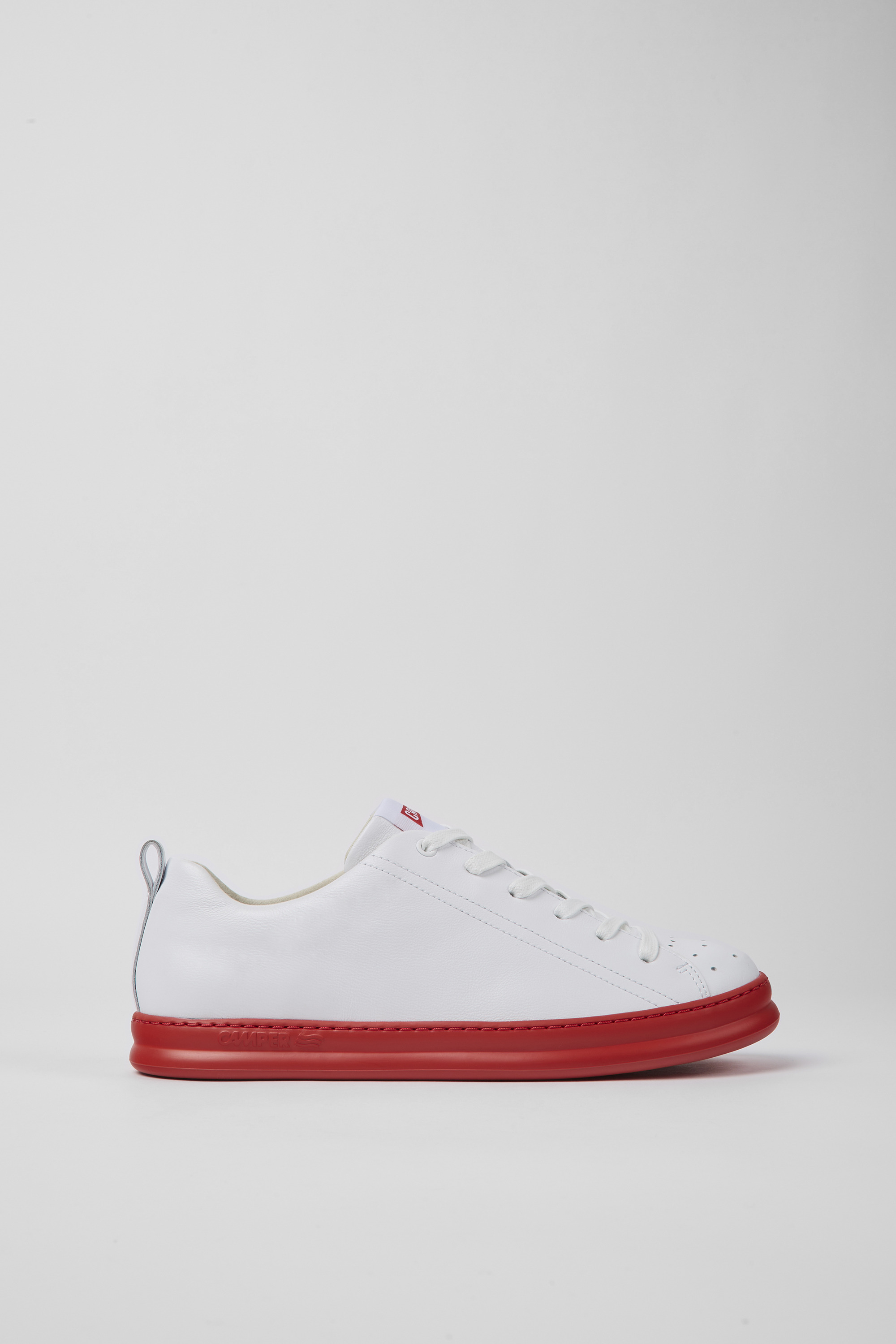 Runner - White and red leather sneakers for men