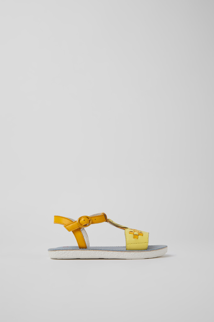 Twins Yellow and orange leather sandals for boys