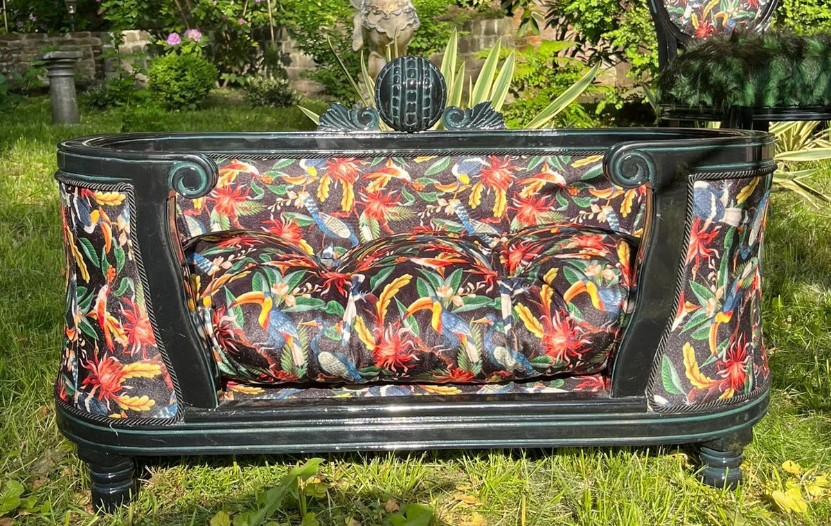 Pomp??s de Casa Padrino cama barroco de lujo para perros y gatos colorido / negro