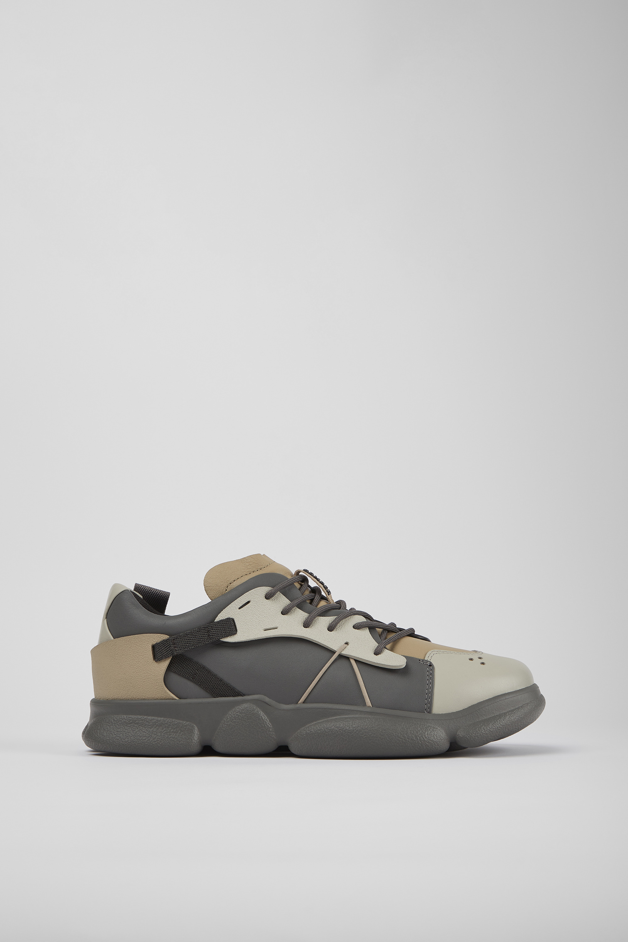 Twins - Multicolored leather and textile sneakers for men