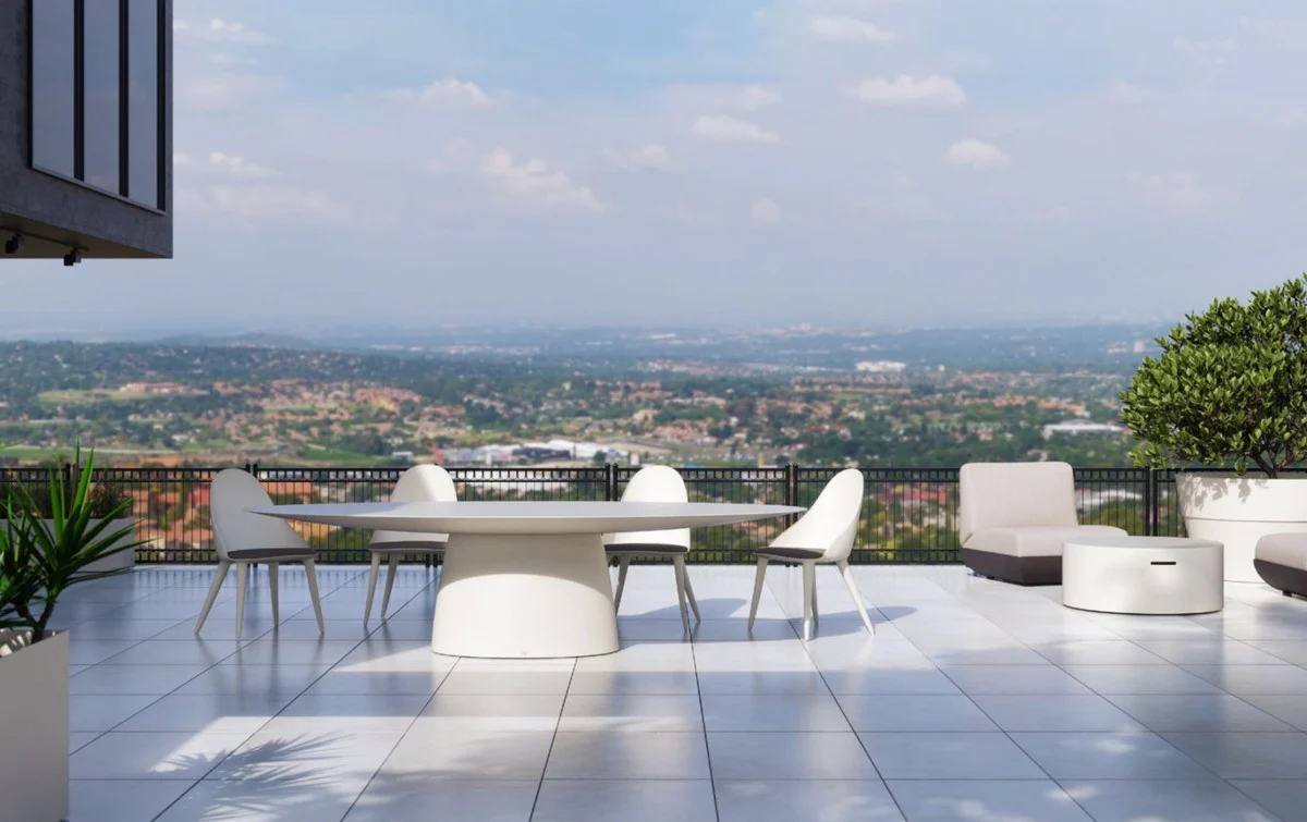 Casa Padrino mesa de comedor de jard¨ªn de lujo blanco mate 300 x 130 x A. 75 cm