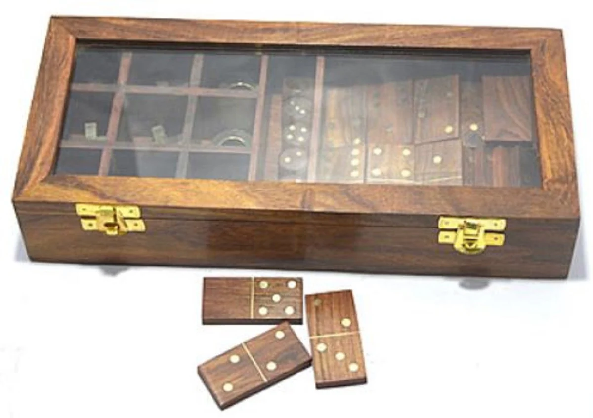 Casa Padrino juegos de rompecabezas de madera marrón 28 x 13 x H. 5 cm - Puzzle - Juego de Habilidad en Caja de Madera