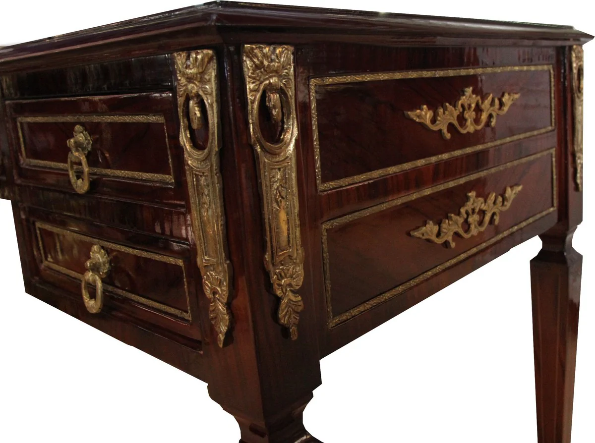 Casa Padrino Luxury Secretary escritorio barroco 5 cajones 120 cm - Hecho a mano de madera maciza - Escritorio barroco mobiliario de oficina