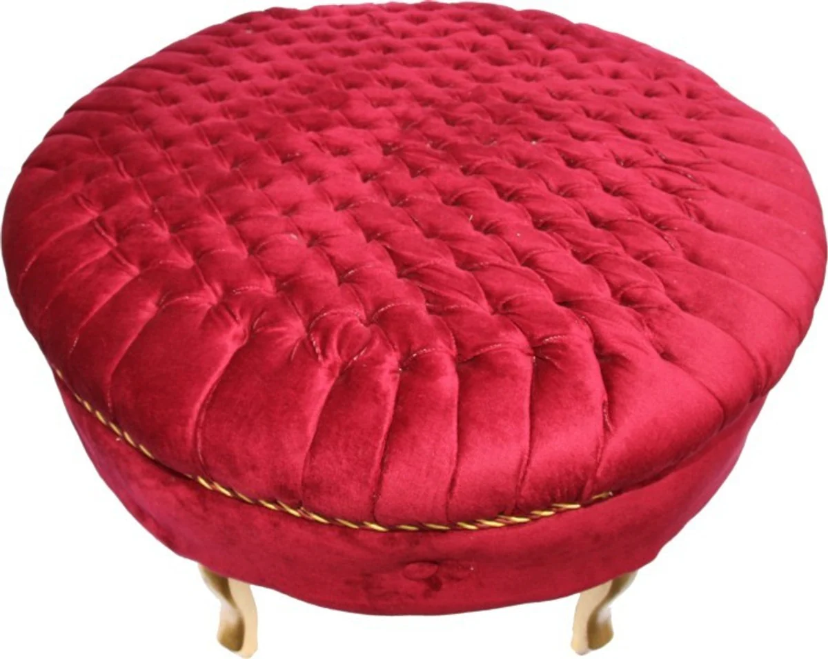 Enorme ronda barroco Taburete Bordeaux / Oro Mod2
