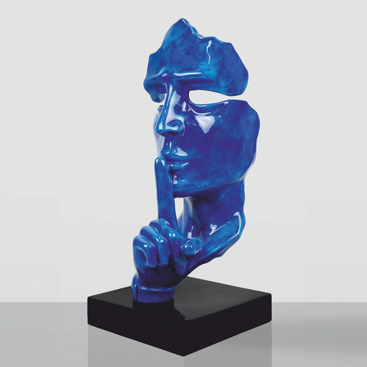 Casa Padrino Escultura Decorativa XXL Azul / Negro Al. 190 cm - Figura Decorativa XXL