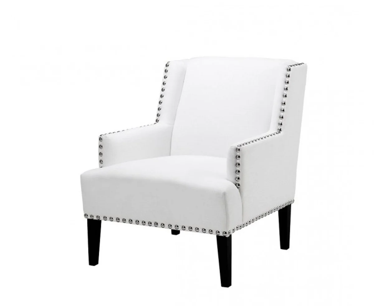 Casa Padrino designer art deco club armchair white - Luxury Club Armchair