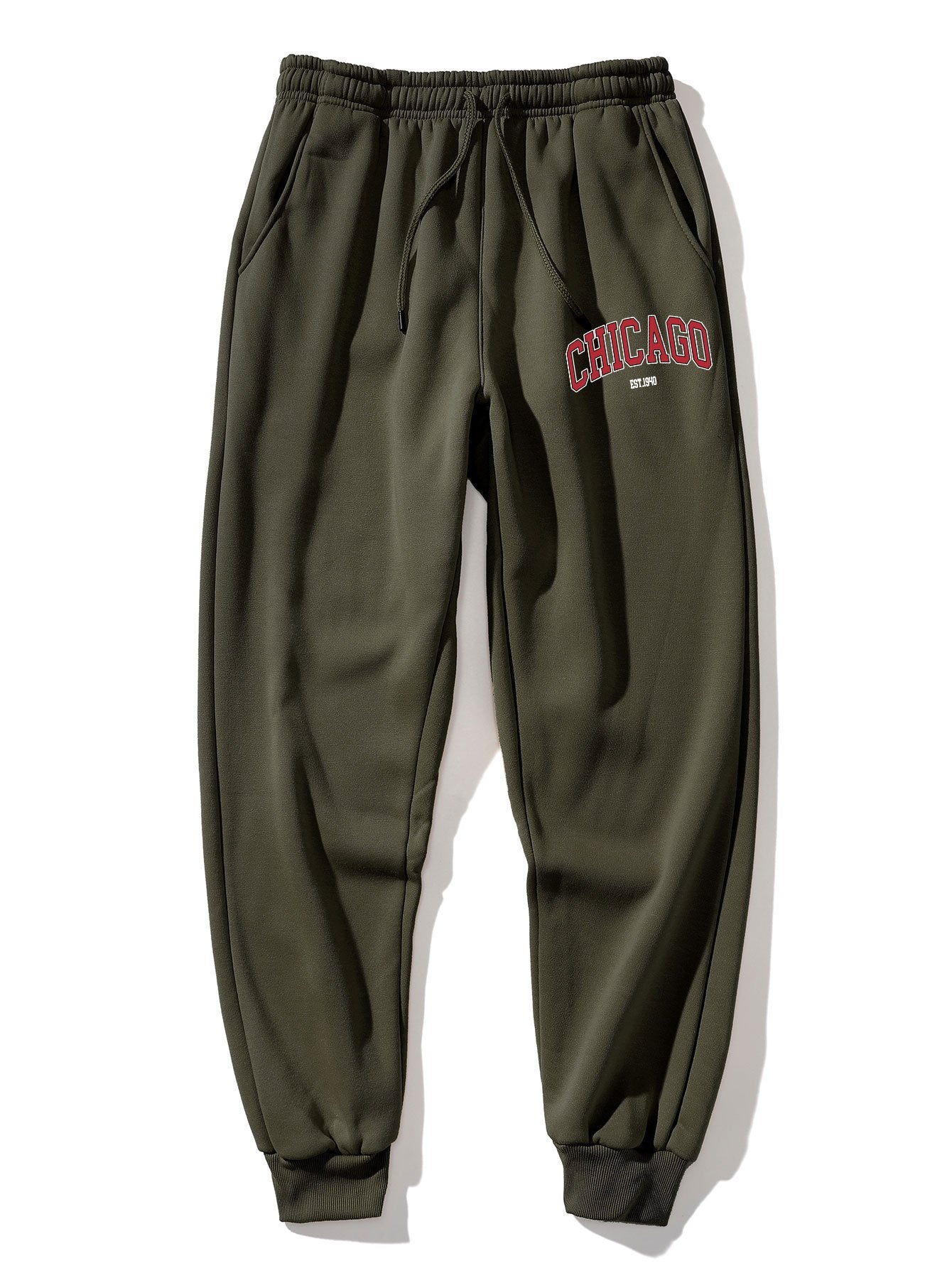 Chicago Letter Print Hoodie & Jogger Pants