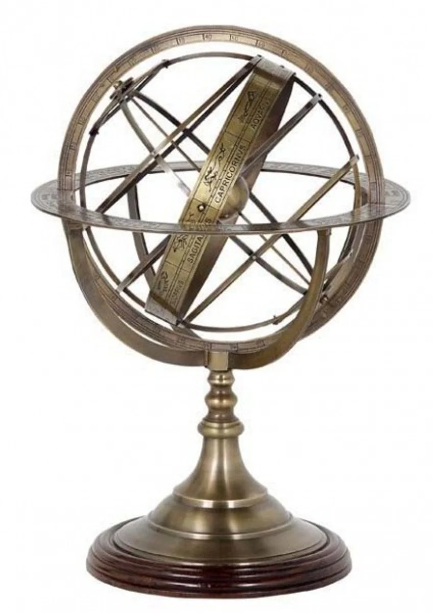 Casa Padrino globo decorativo de lujo latón antiguo Ø 32 x A. 52 cm - Globo Art Deco - Decoración de Salón - Decoración de Escritorio - Colección de Lujo