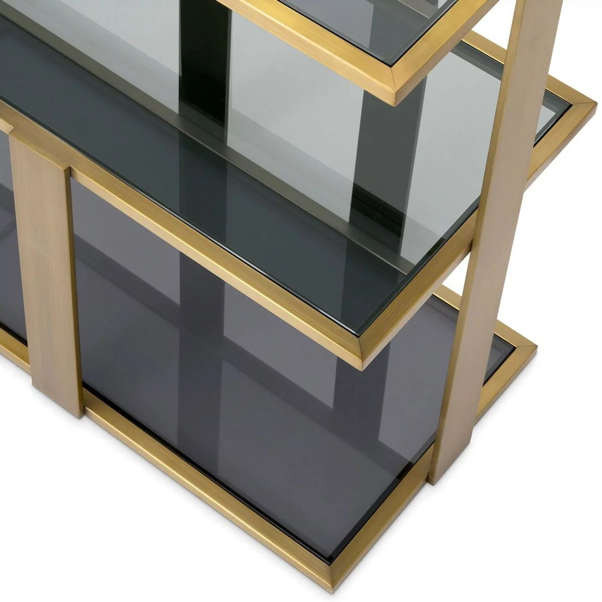 Casa Padrino armario estante de lujo lat¨®n / negro / gris 178 x 44 x A. 89,5 cm - Armario de sal¨®n rectangular - Mueble de oficina - Muebles de sal¨®n - Muebles de oficina - Muebles de lujo