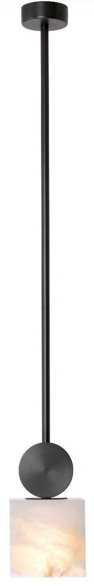 Casa Padrino lámpara colgante de lujo bronce / alabastro 12 x 12 x A. 24 cm - Lámpara de mesa moderna con pantalla cuadrada de alabastro - Colección de Lujo