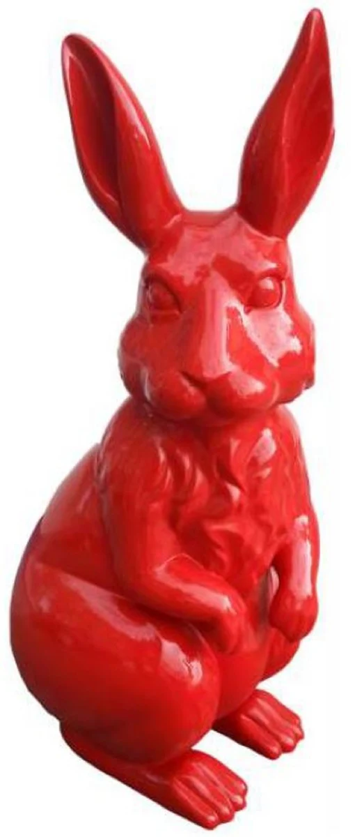 Casa Padrino escultura decorativa de lujo conejo rojo A. 220 cm - Escultura de jard¨ªn enorme - Escultura decorativa XXL - Figura animal decorativa XXL