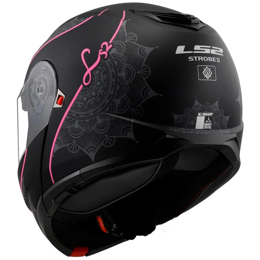 CASCO MODULAR LS2 FF908 STROBE II LUX NEGRO MATE / ROSA