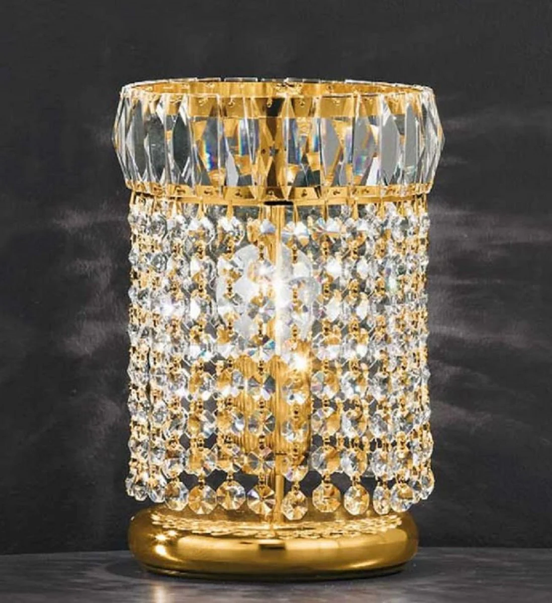 Casa Padrino L¨¢mpara de Mesa de Cristal Barroco de Lujo Oro A. 24 cm - Hecho en Italia
