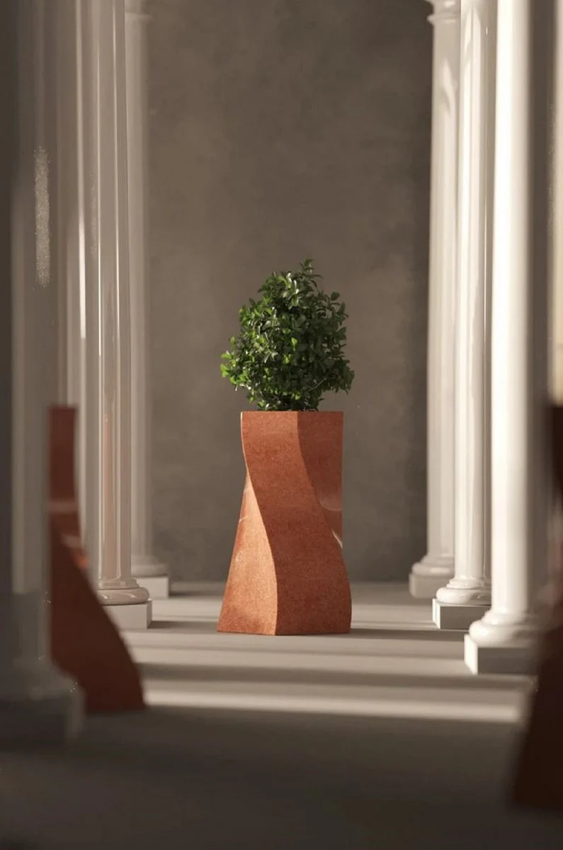 Casa Padrino maceta decorativa de lujo rojo A. 75 cm - Maceta de hormig¨®n