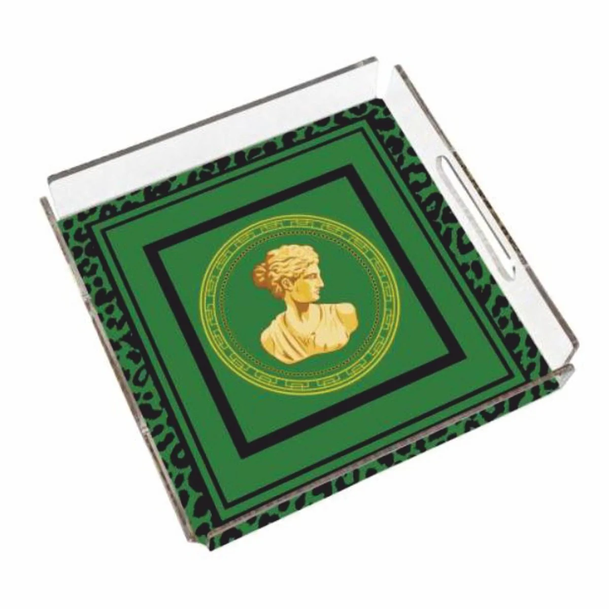 Casa Padrino bandeja de servir de lujo busto femenino barroco verde 40 cm - Accesorios de catering