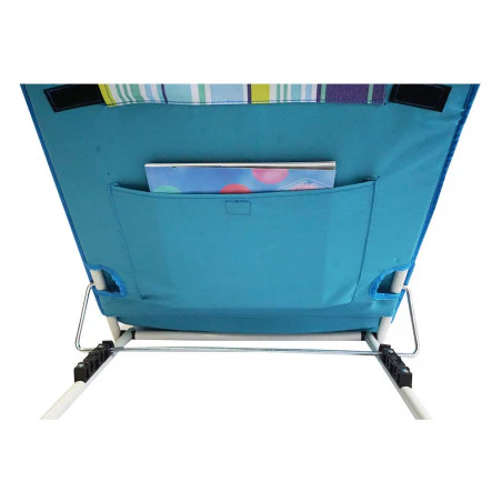 Hosa Tumbona de playa plegable RESPALDO RECLINABLE y reposacabezas - azul