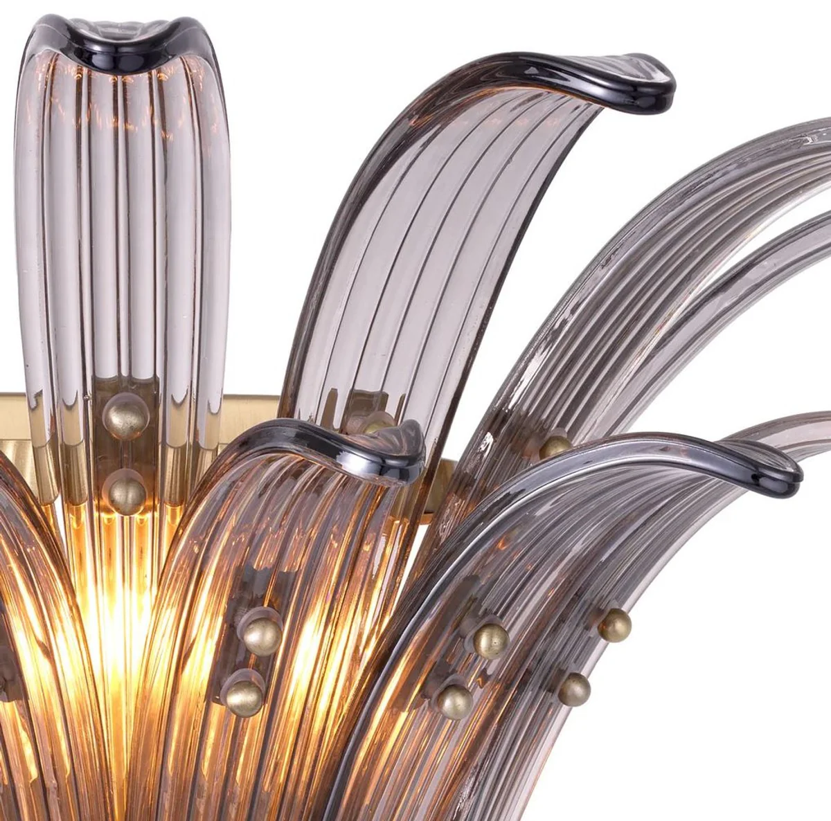 Casa Padrino l¨¢mpara de pared de lujo gris / lat¨®n 49 x 27 x A. 30 cm - Luces de lujo