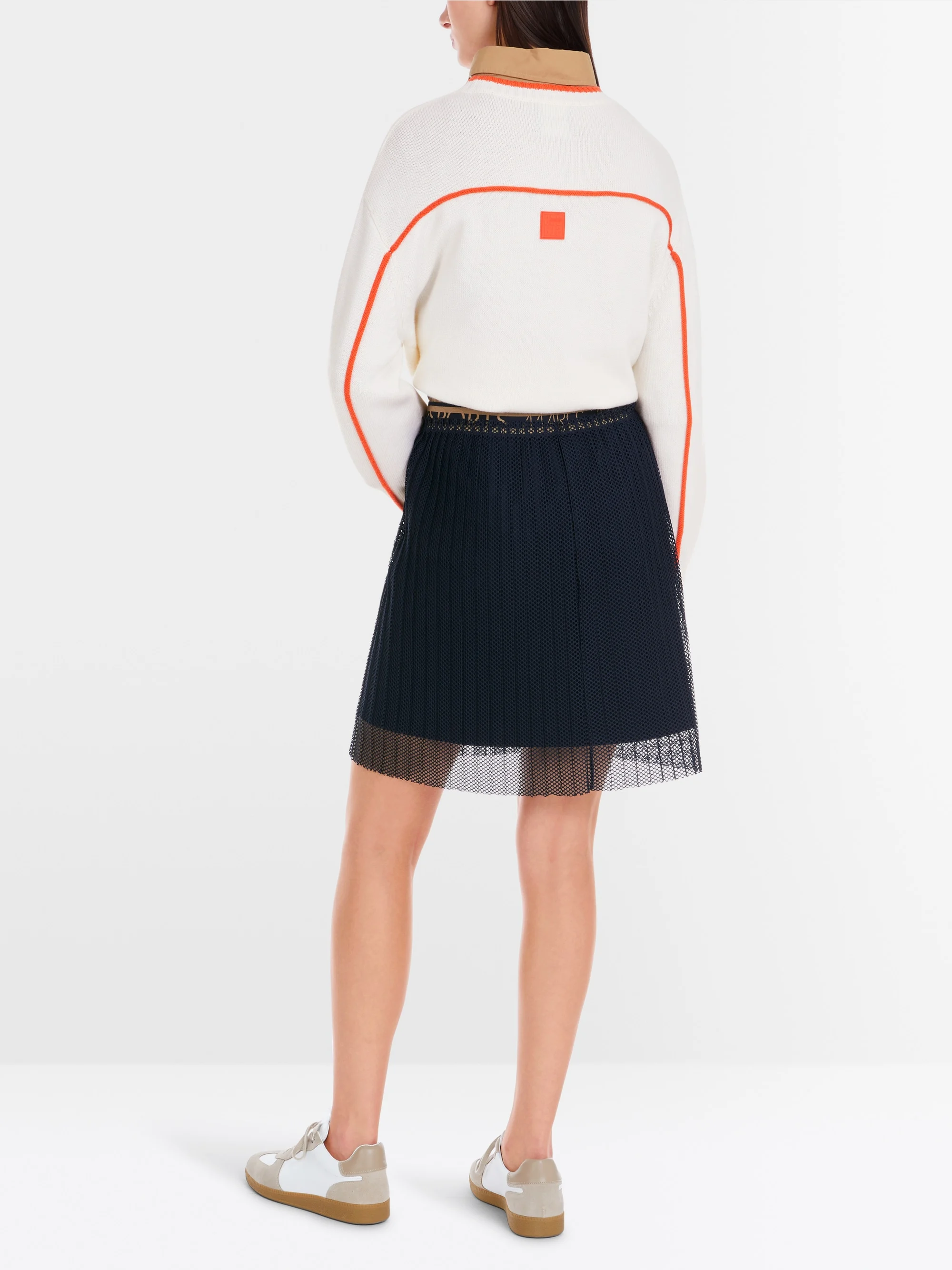 Marc-Cain Short pleated net skirt
