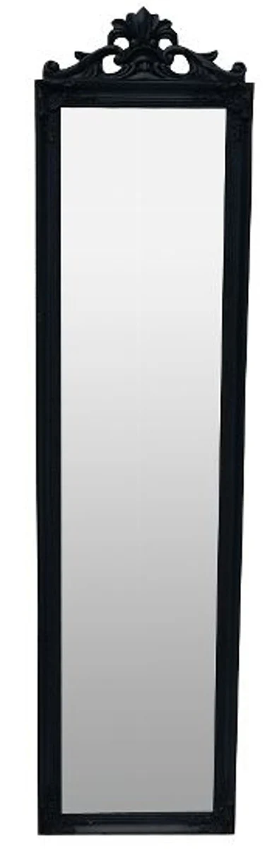 Espejo de pie barroco Casa Padrino negro con hermoso marco barroco y ornamento H. 180 cm - Hecho a mano