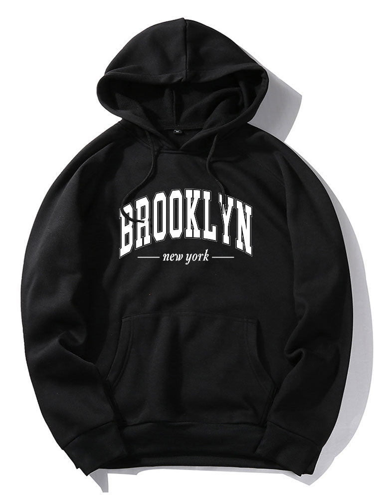 Brooklyn Letter Print Hoodie & Jogger Pants