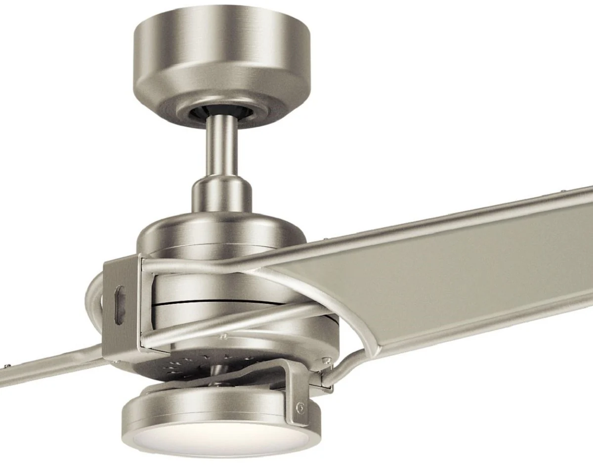 Casa Padrino ventilador de techo de lujo con iluminación LED y control remoto plata / champagne 142 x A. 35 cm - Calidad de Lujo